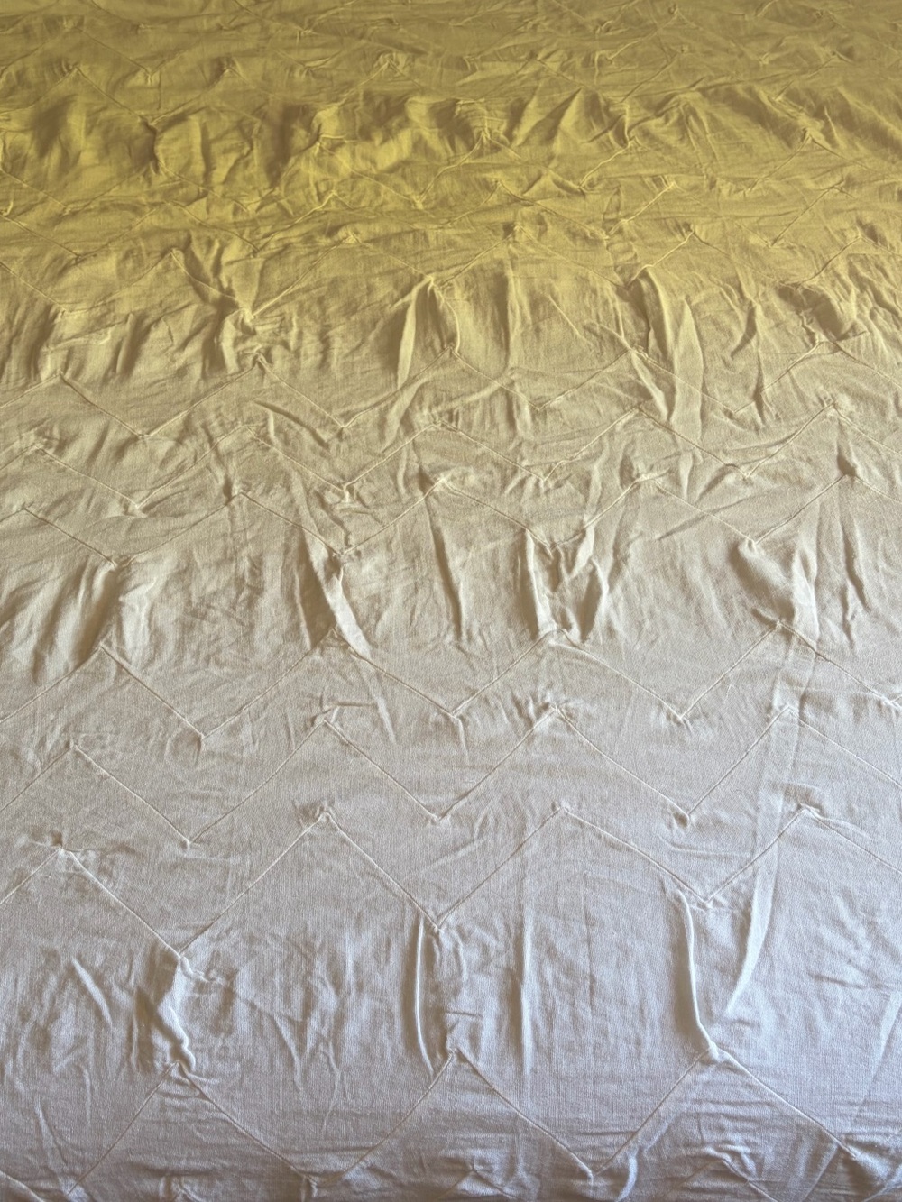 UGG white cotton lightweight Pintuck duvet Cover Chevron stripe design